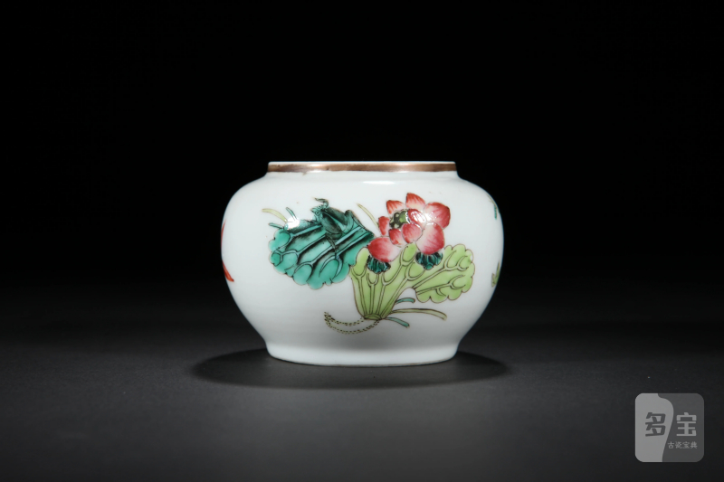 清中期 粉彩四季花卉纹水盂 - 图1